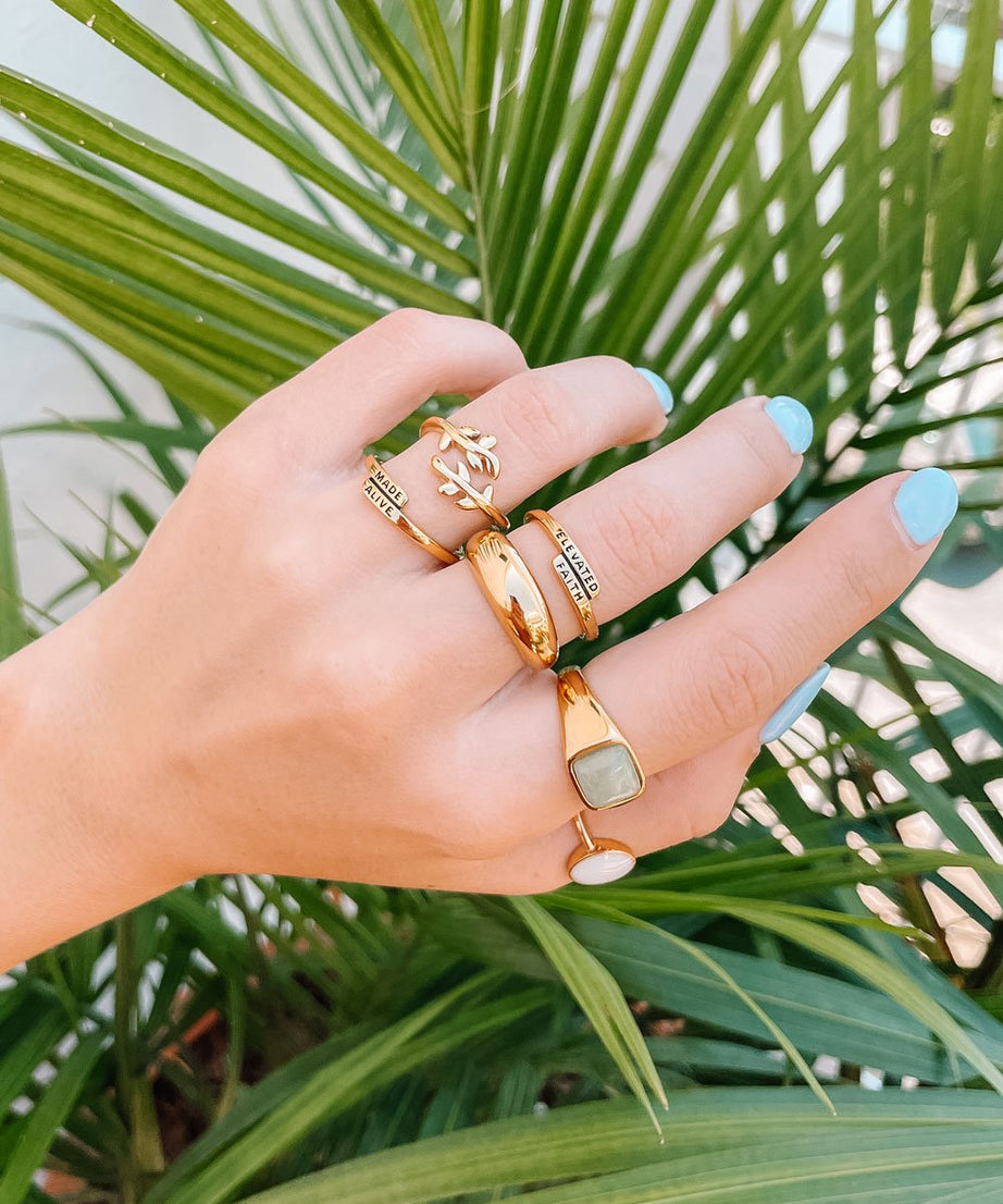 Gold Olive Branch Ring