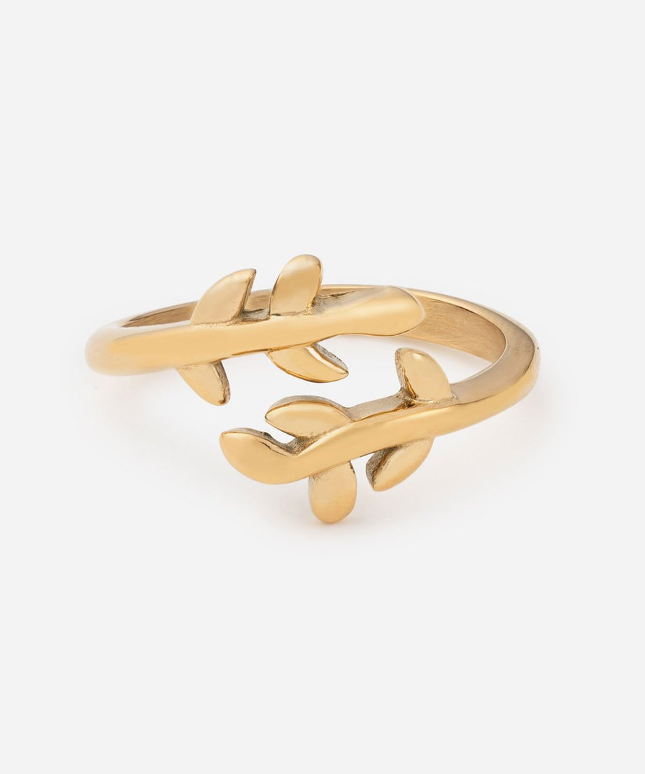 Gold Olive Branch Ring