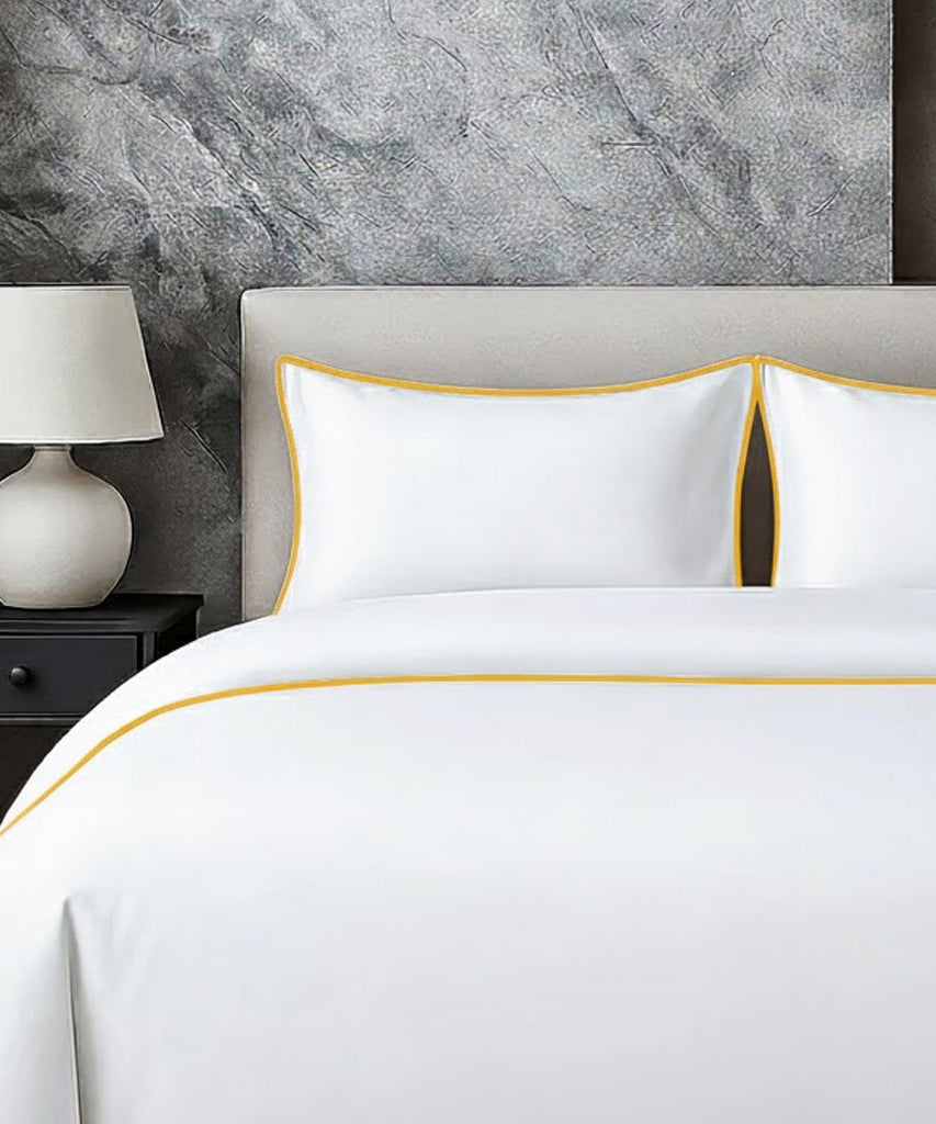 400 TC 100% Tencel Soft Silk Piping Duvet Cover Set