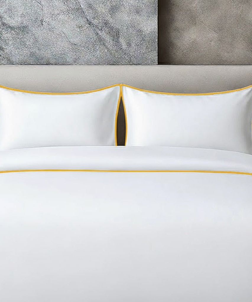 400 TC 100% Tencel Soft Silk Piping Duvet Cover Set