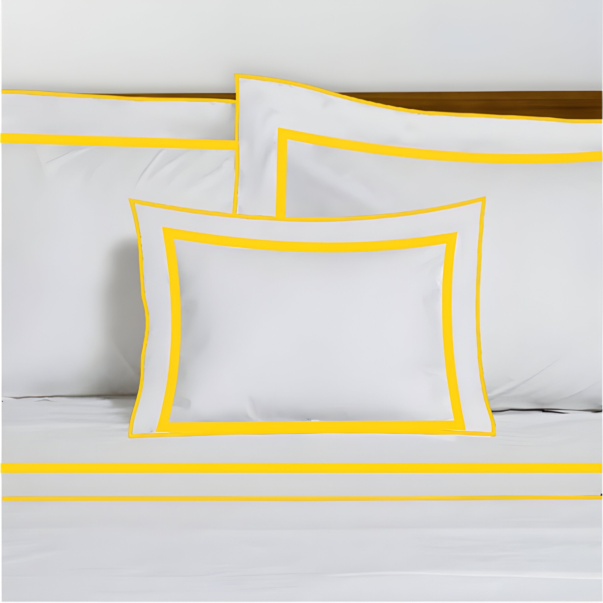 400TC Embroidery & Border Cotton Sateen Solid Duvet Cover Set