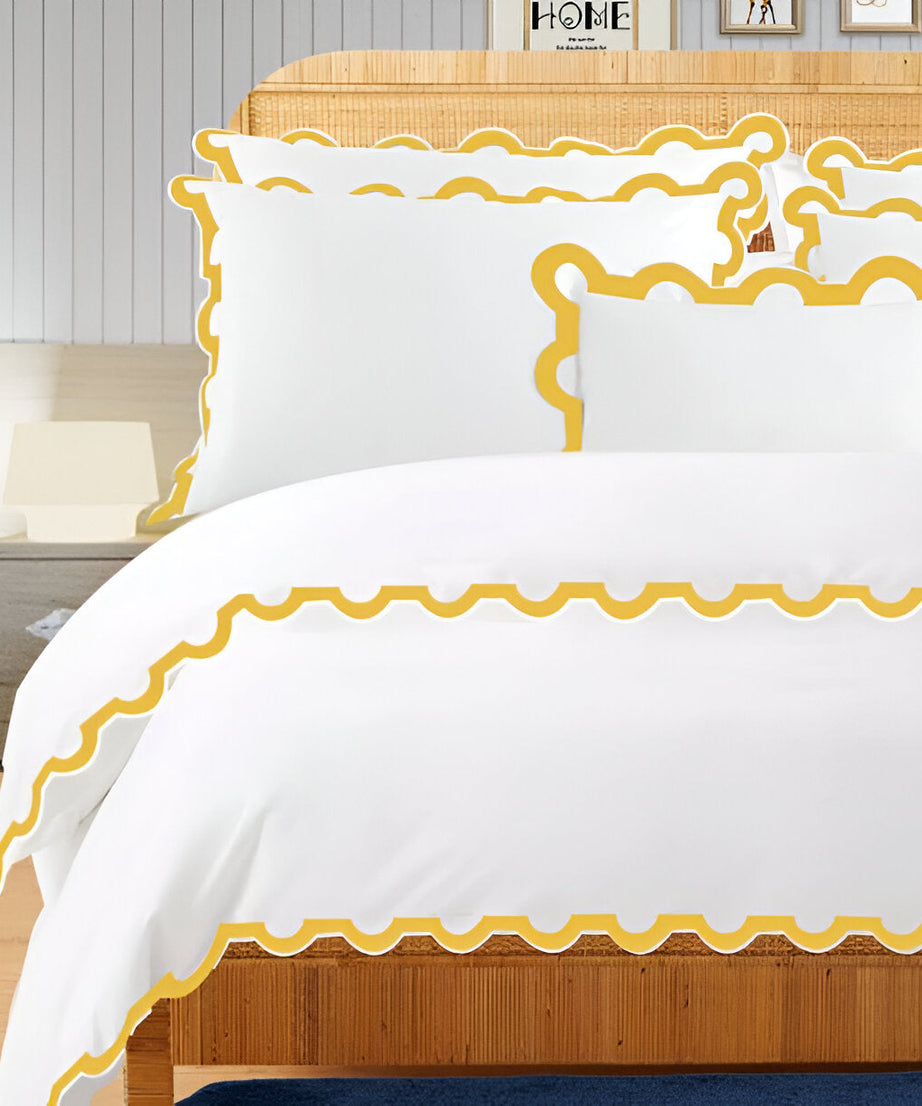 400TC U Shape Applique Embroidery Cotton Duvet Cover Set