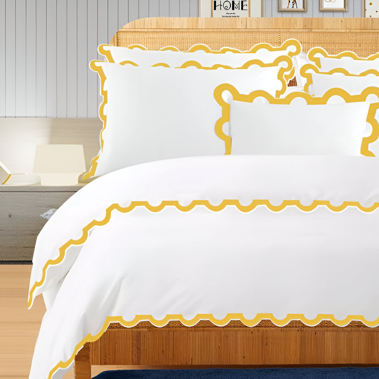 400TC U Shape Applique Embroidery Cotton Duvet Cover Set