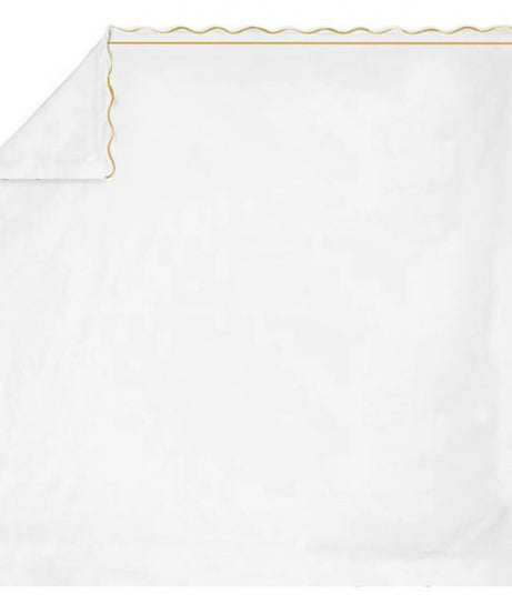 400TC Cotton Scallop Embroidery & Border Sateen Solid Sheet Set