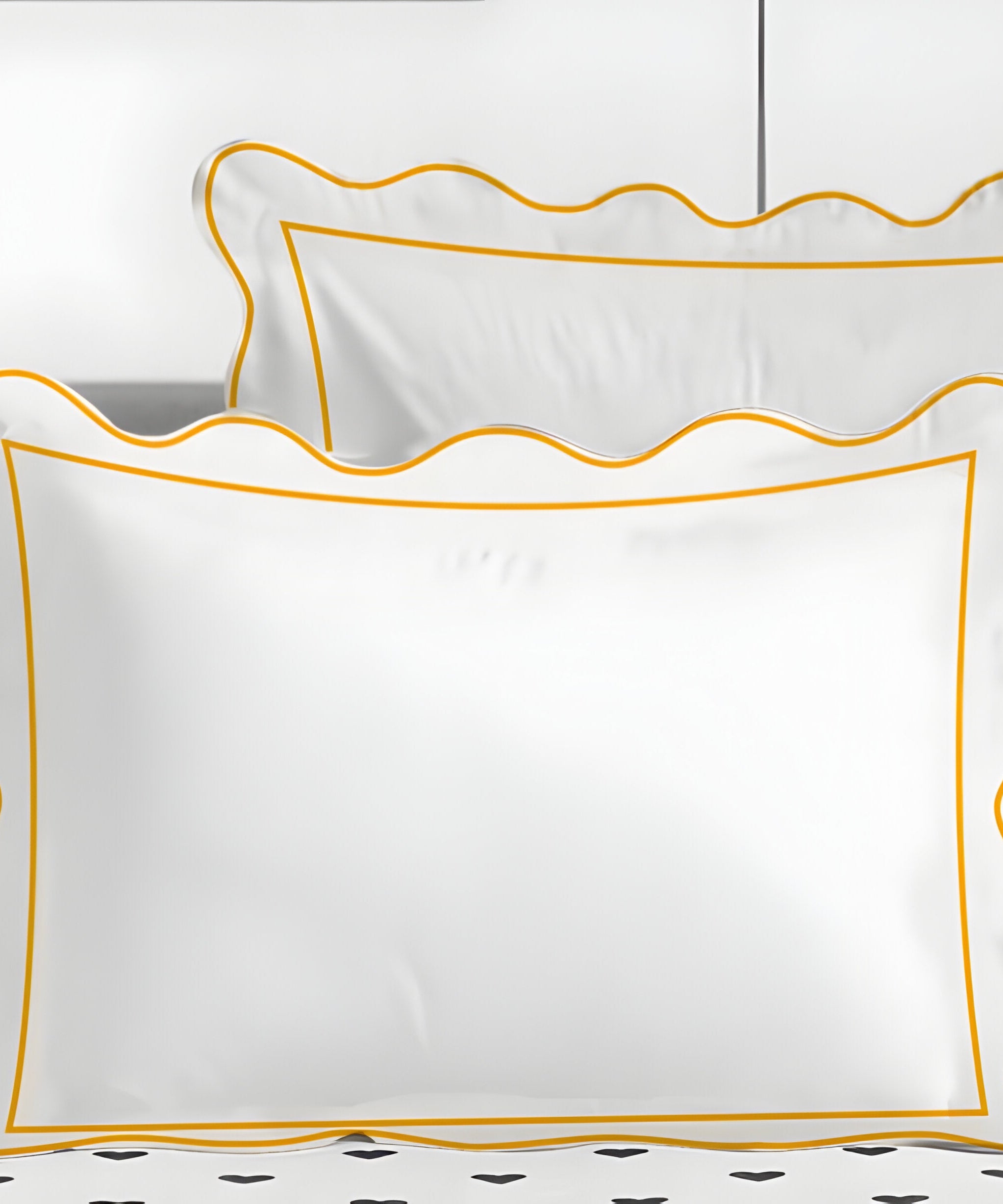 400TC Cotton Scallop Embroidery & Border Sateen Solid Duvet Cover Set