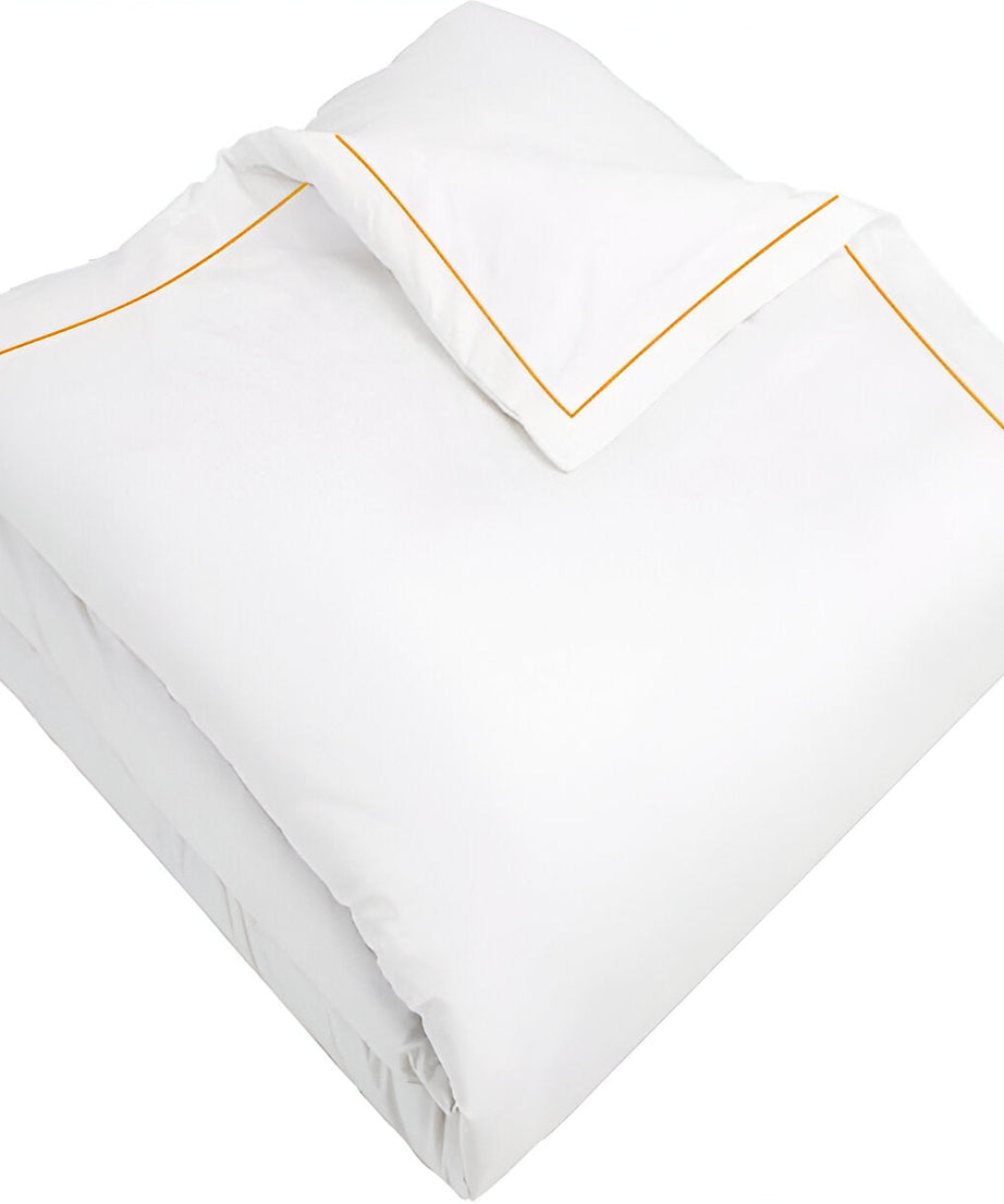 400TC Cotton Single Edge Embroidery Sateen Solid Duvet Cover Set