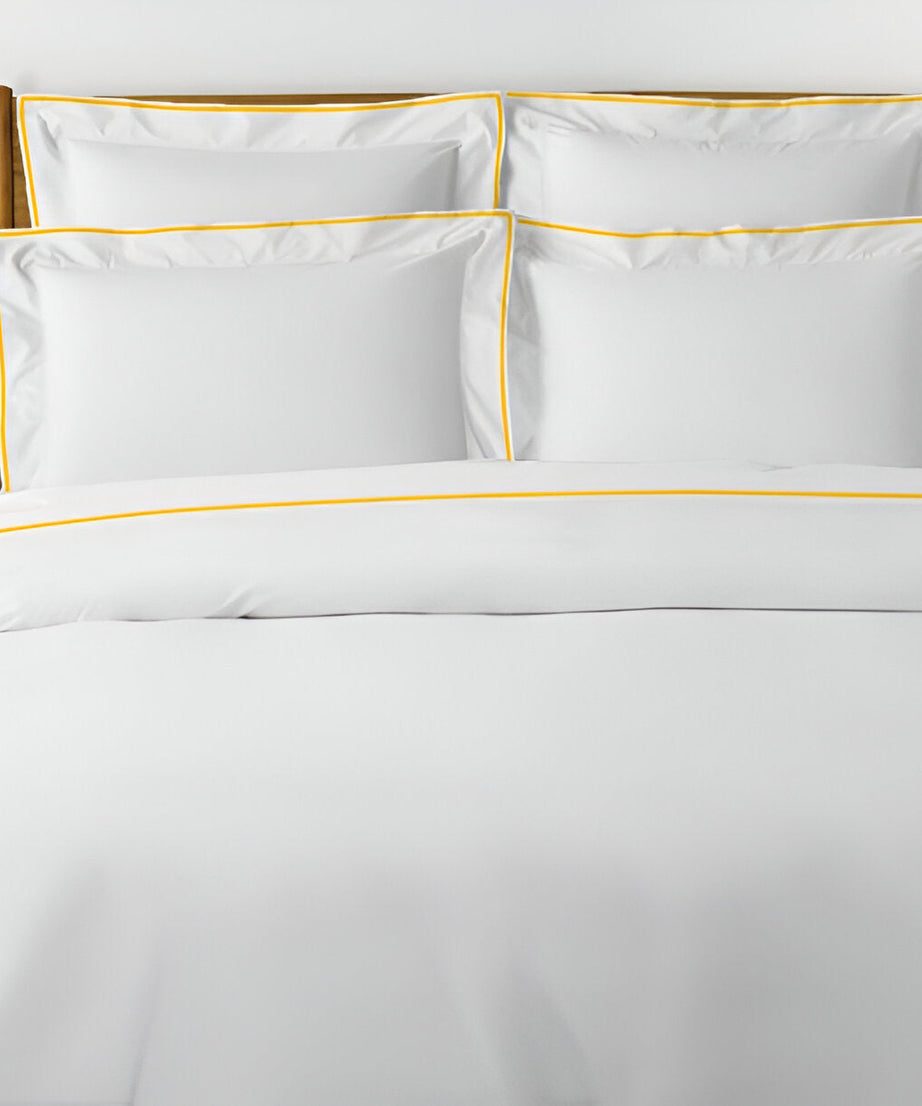400TC Embroidery Cotton Sateen Solid Duvet Cover Set