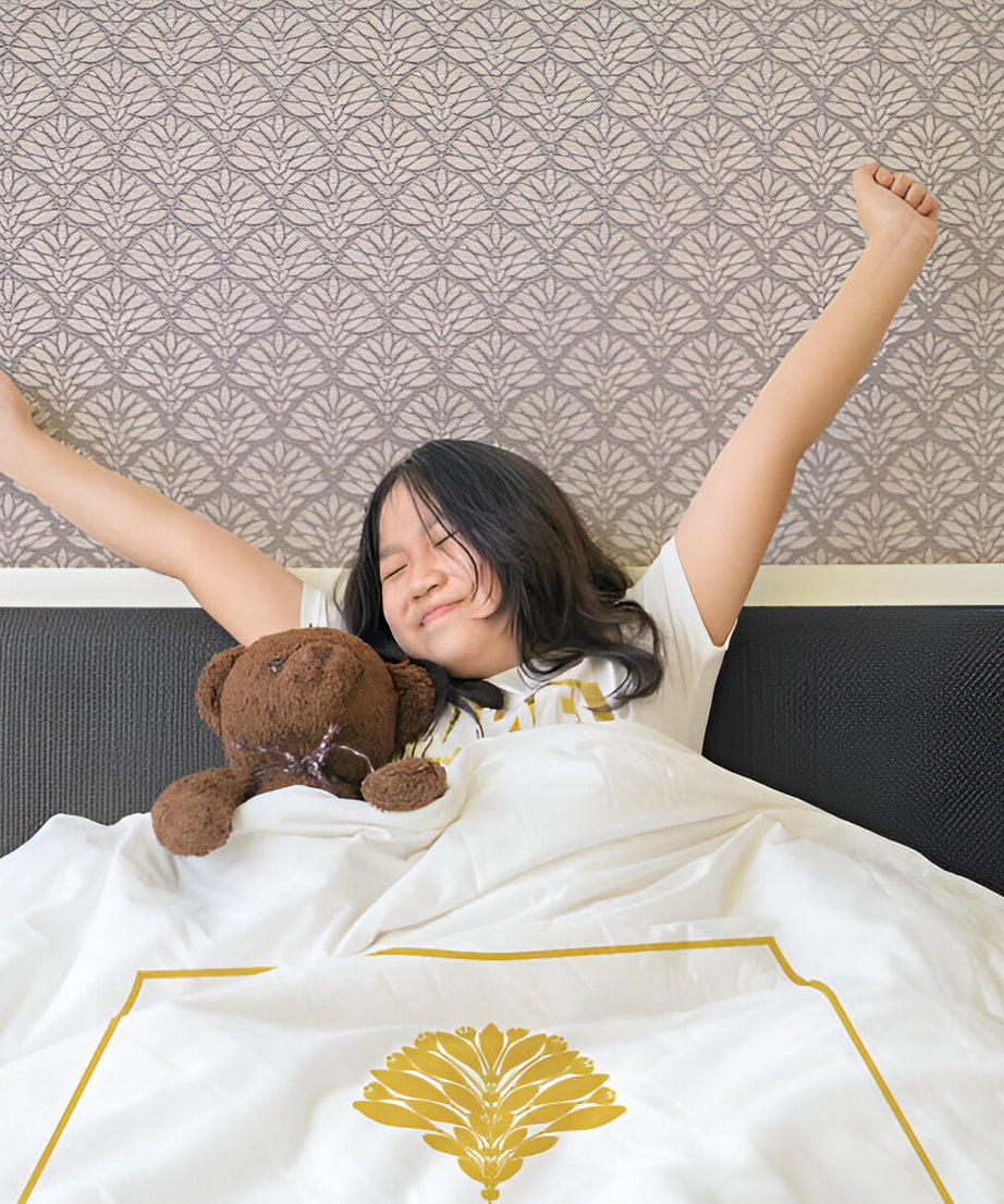 Leafy Embroidered Cotton Sateen Duvet Cover Set
