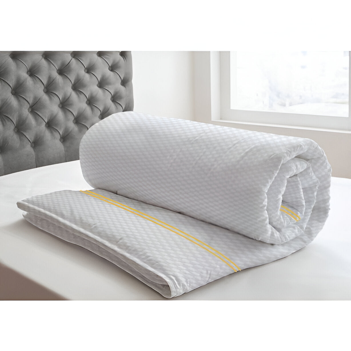 400TC Cotton Double Embroidery Sateen Microcheck Duvet Cover Set