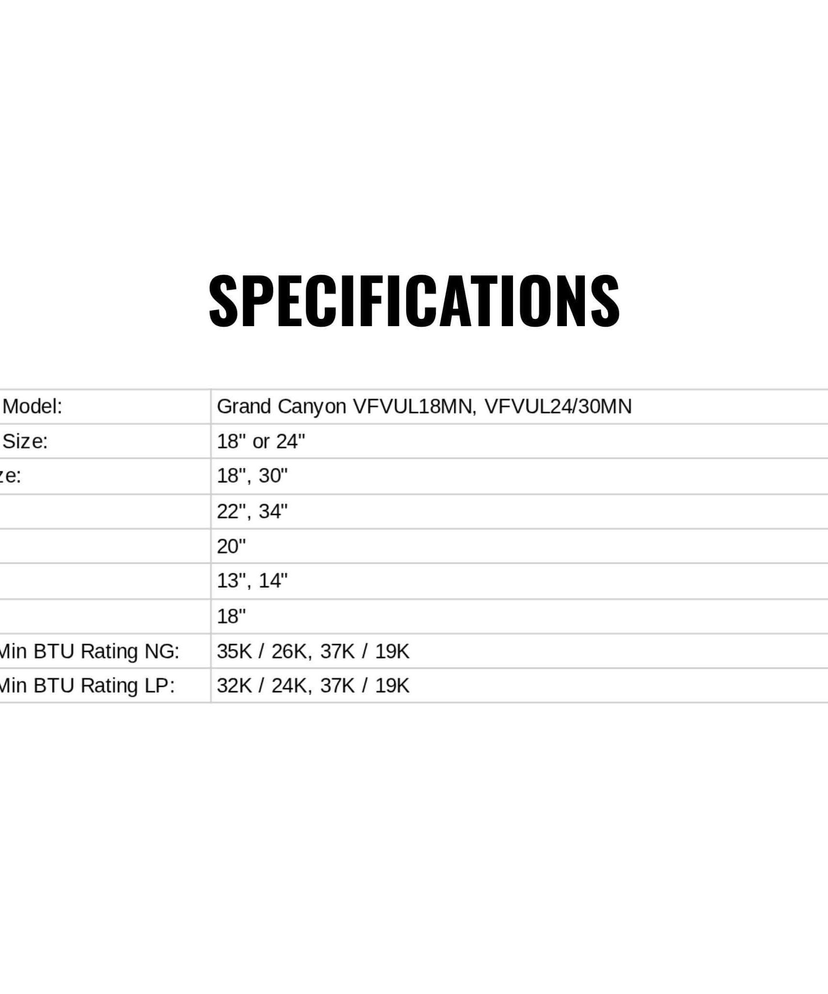 Grand Canyon Millivolt Vent Vulcan Burner System (SAK29486)