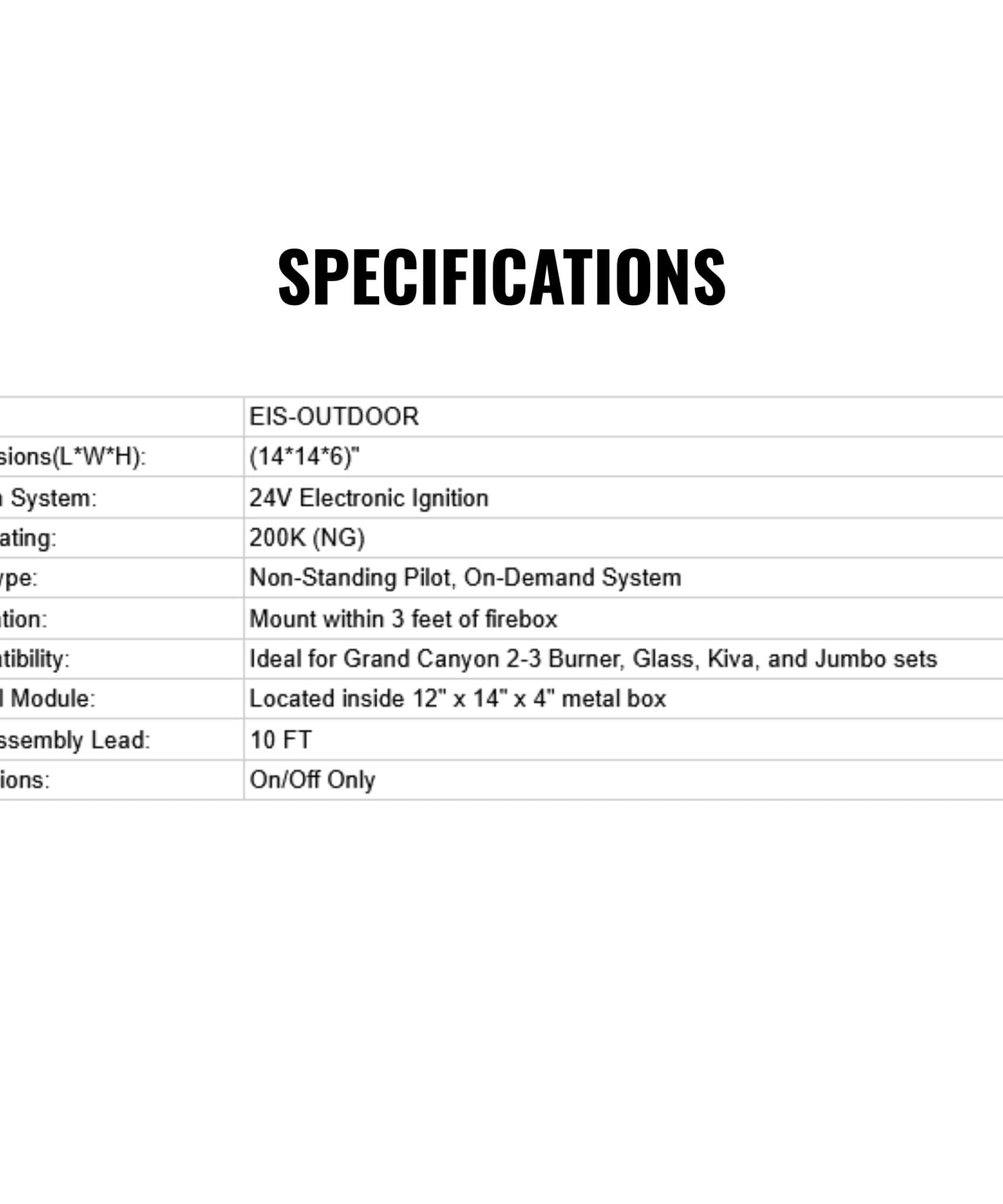 Grand Canyon NG 200K BTU Electronic Outdoor Ignition System Box With Valve [EIS-OUTDOOR] (SAK49286)