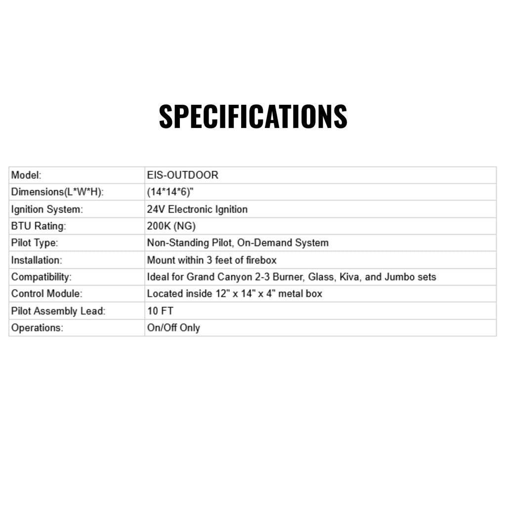 Grand Canyon NG 200K BTU Electronic Outdoor Ignition System Box With Valve [EIS-OUTDOOR] (SAK49286)