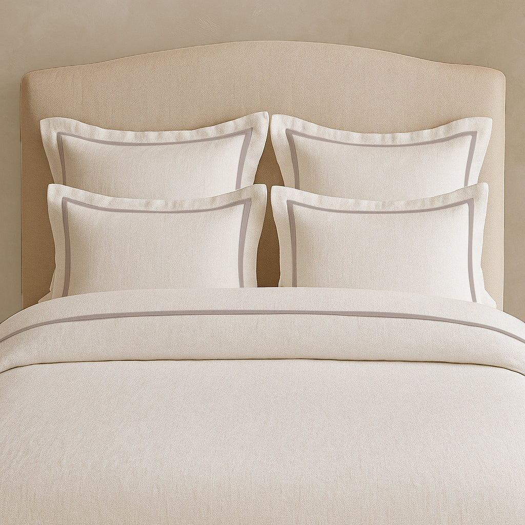Linen Frame Trim Duvet Cover Set