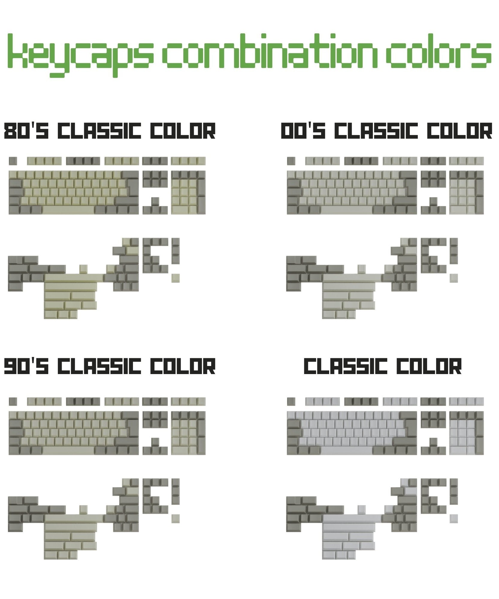 Greek Classic Vintage Keycaps Set | Retro Keycaps