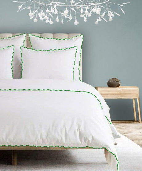 400TC Cotton Sateen Small Scallop Embroidery Duvet Cover Set