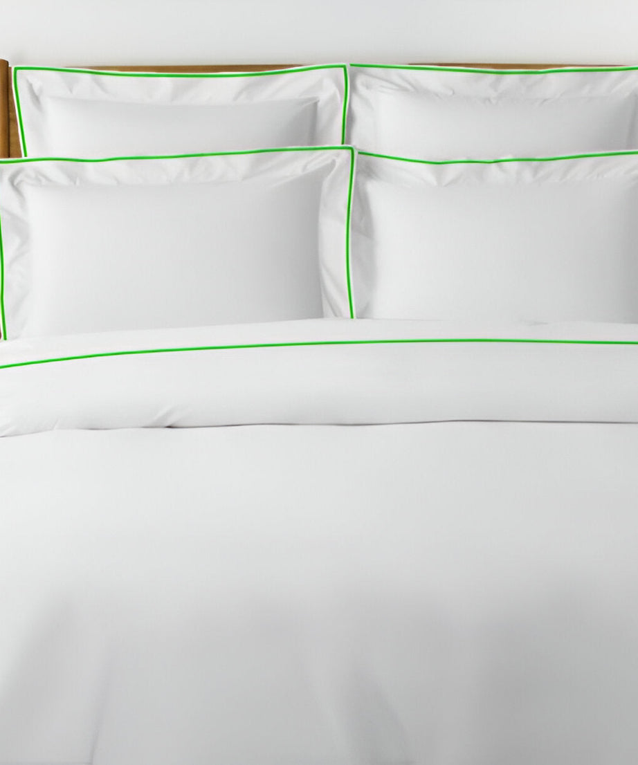 400TC Embroidery Cotton Sateen Solid Duvet Cover Set