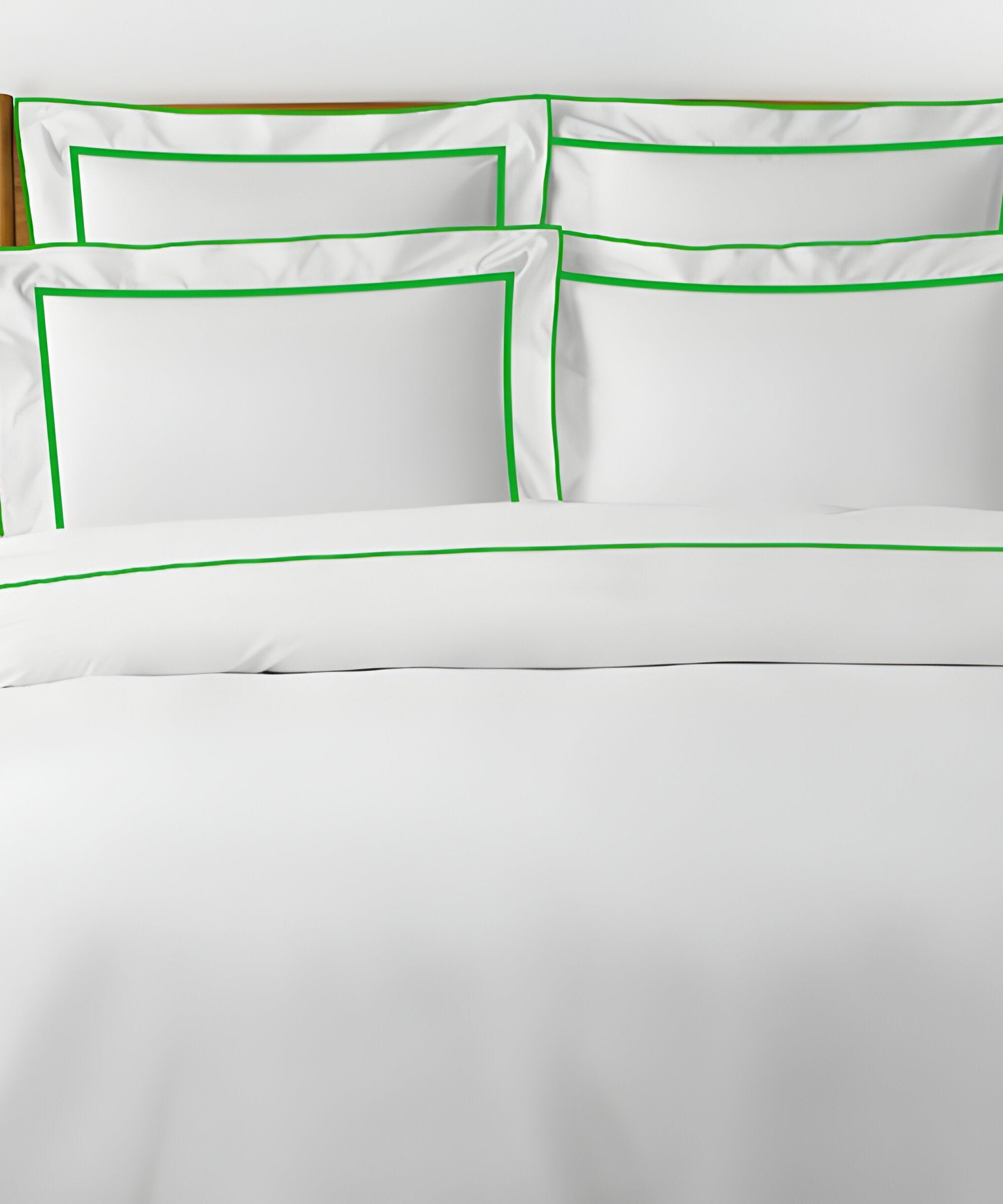 400TC Embroidery & Border Cotton Sateen Solid Duvet Cover Set