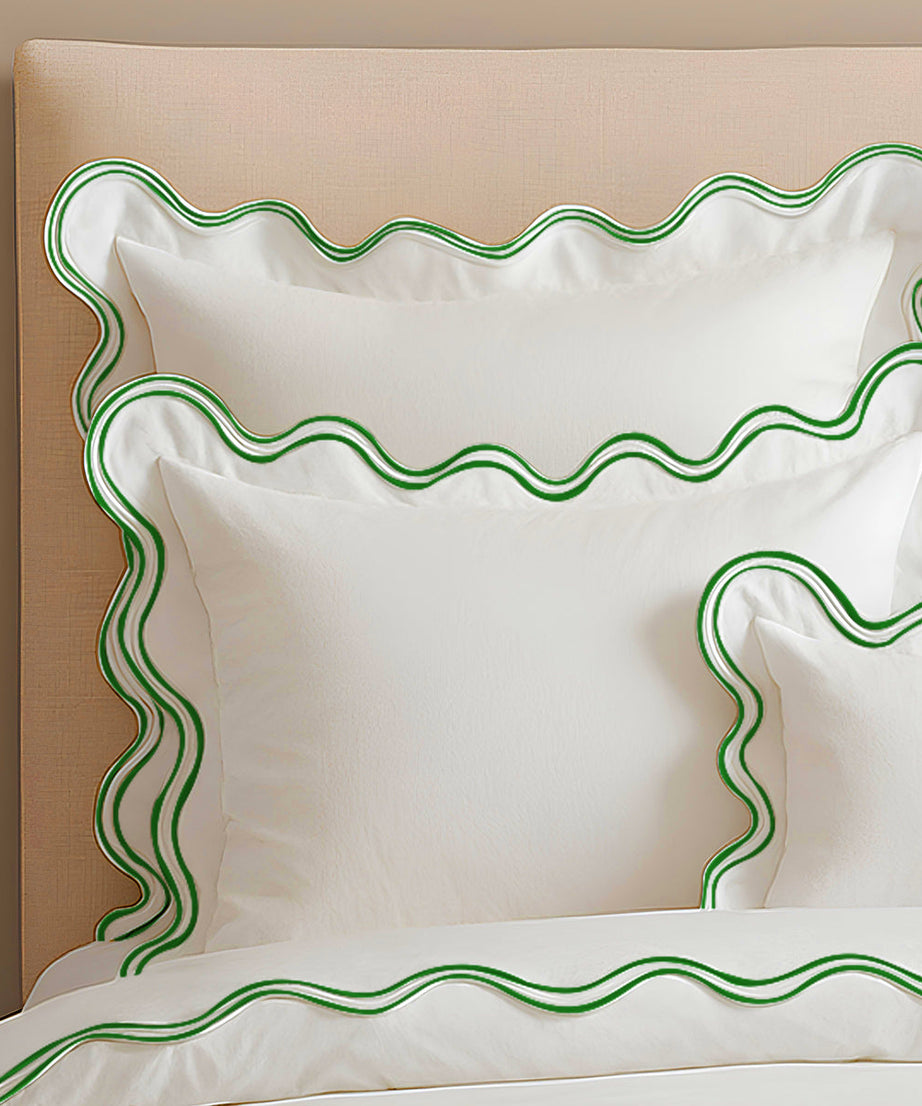 400TC Cotton Sateen Luxurious Double Scalloped Duvet Cover Set