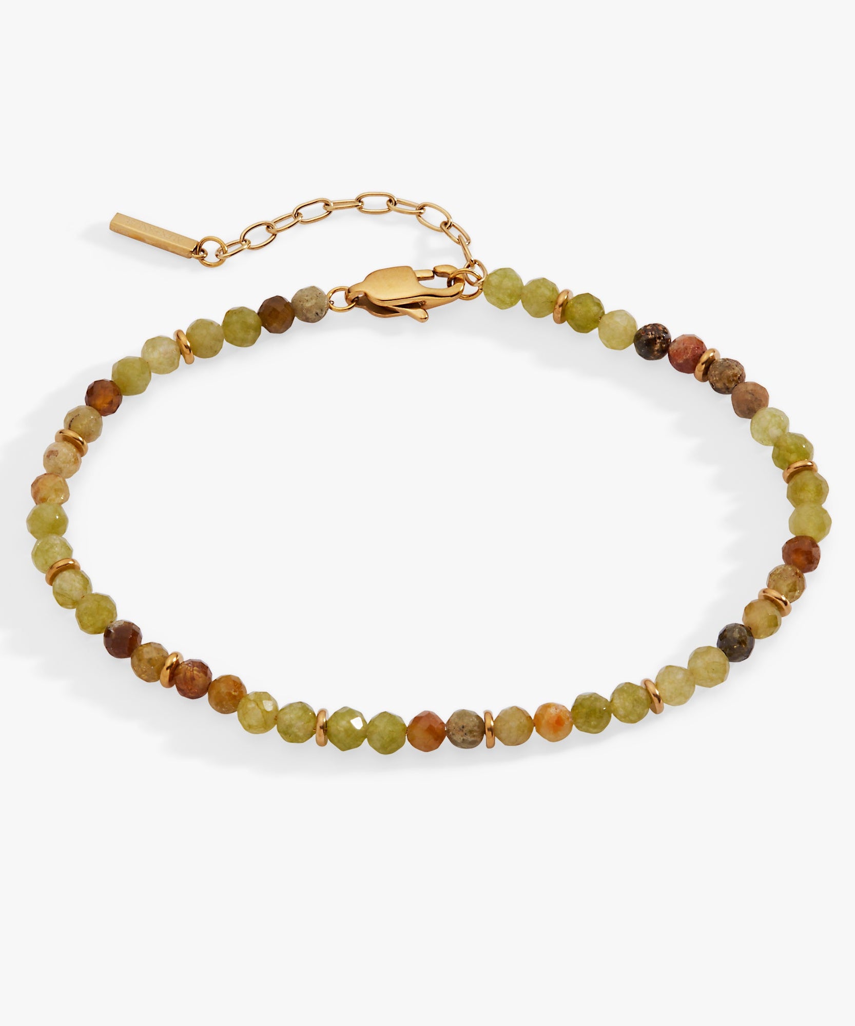 Green Ombre Semi-Precious Beaded Anklet