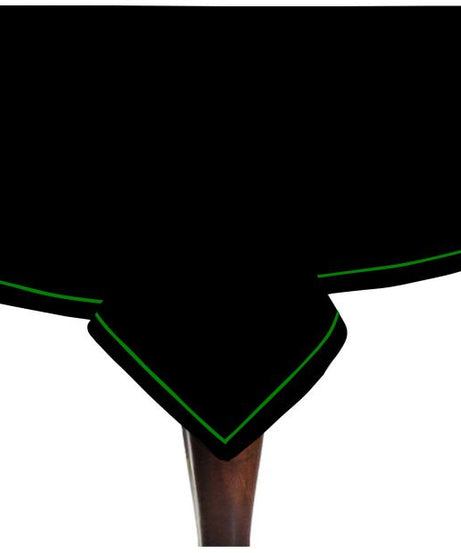 Single Embroidery Border Sateen Cotton Solid Table Cloth - Black