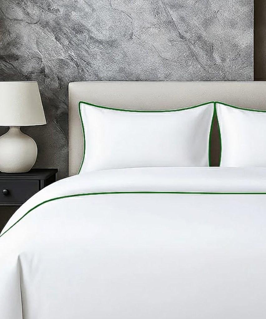 400 TC 100% Tencel Soft Silk Piping Duvet Cover Set