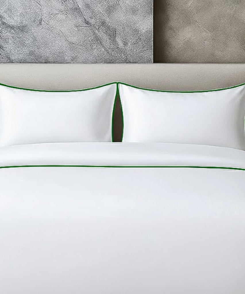 400 TC 100% Tencel Soft Silk Piping Duvet Cover Set