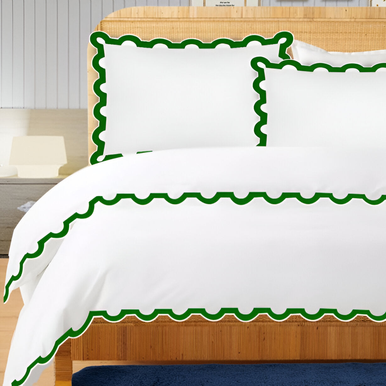 400TC U Shape Applique Embroidery Cotton Duvet Cover Set