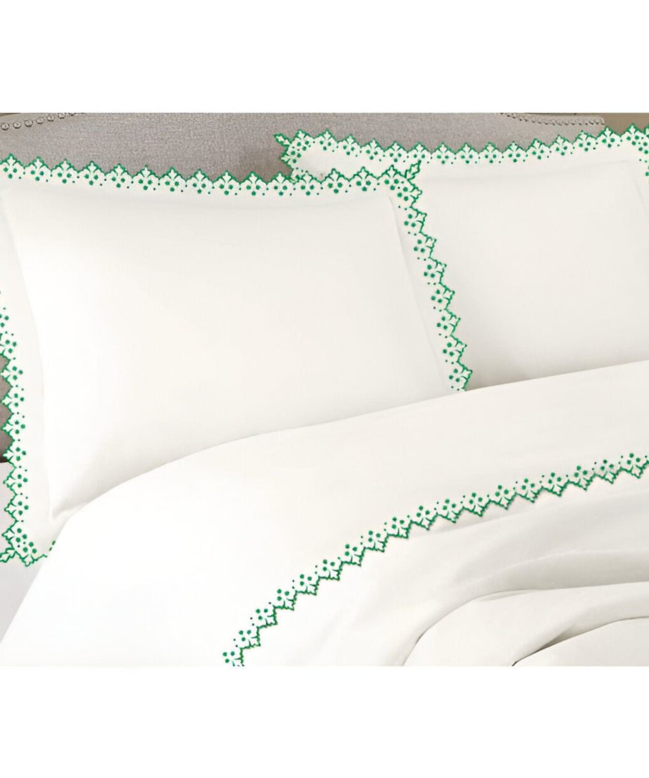Elegant Flower Embroidered Duvet Cover Set