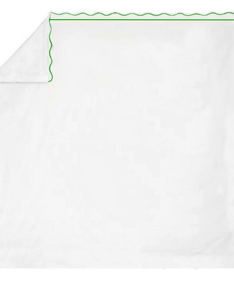 400TC Cotton Scallop Embroidery & Border Sateen Solid Sheet Set