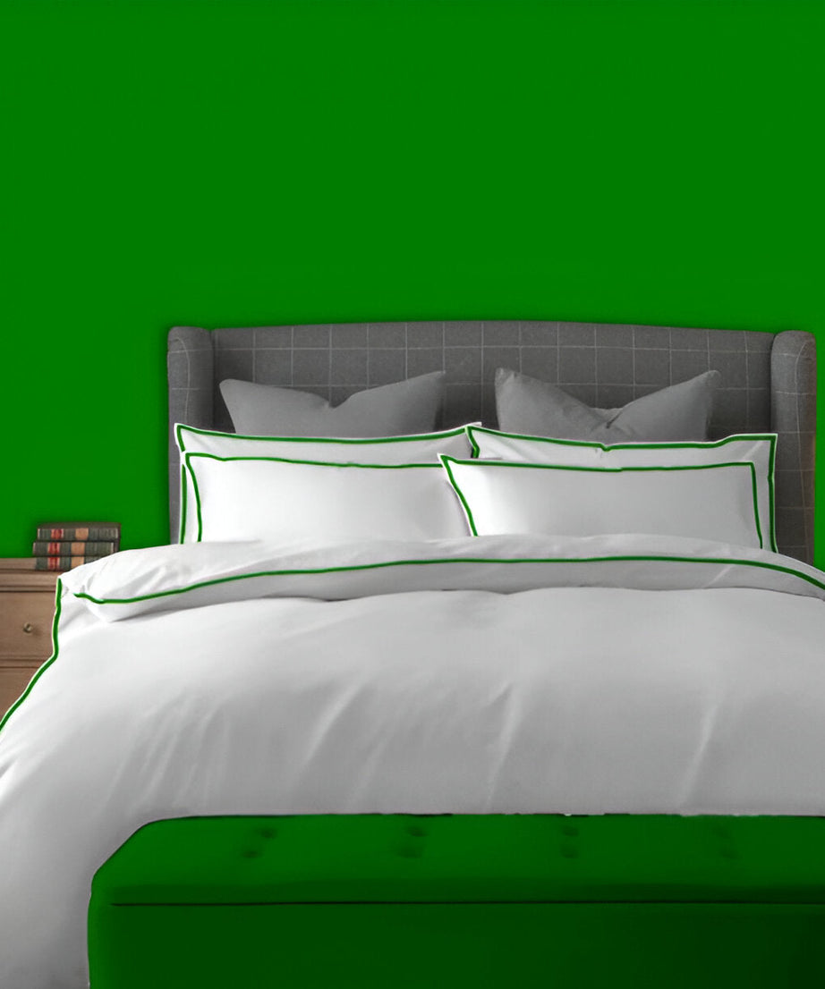 400TC Embroidery Cotton Sateen Solid Duvet Cover Set