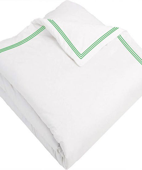 400TC Cotton Triple Edge Embroidery Sateen Solid Duvet Cover Set