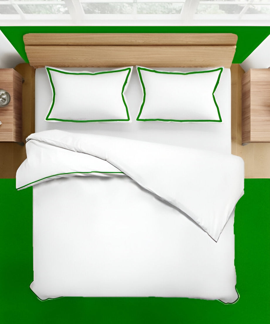 400TC Embroidery Cotton Sateen Solid Duvet Cover Set