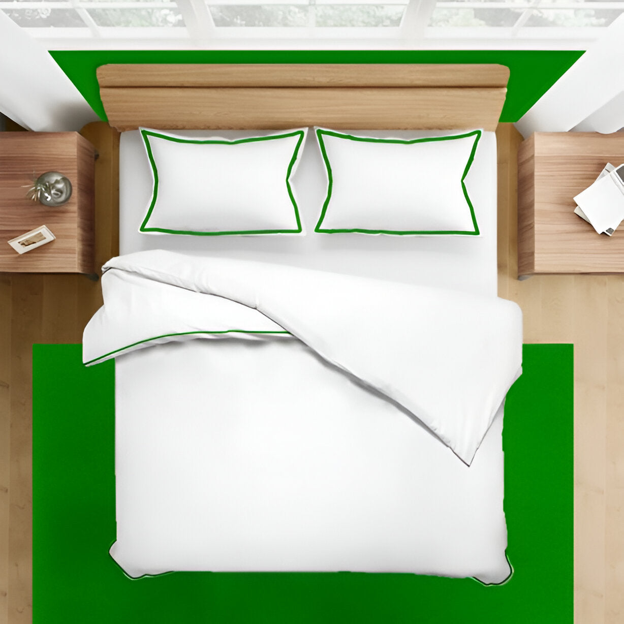 400TC Embroidery Cotton Sateen Solid Duvet Cover Set