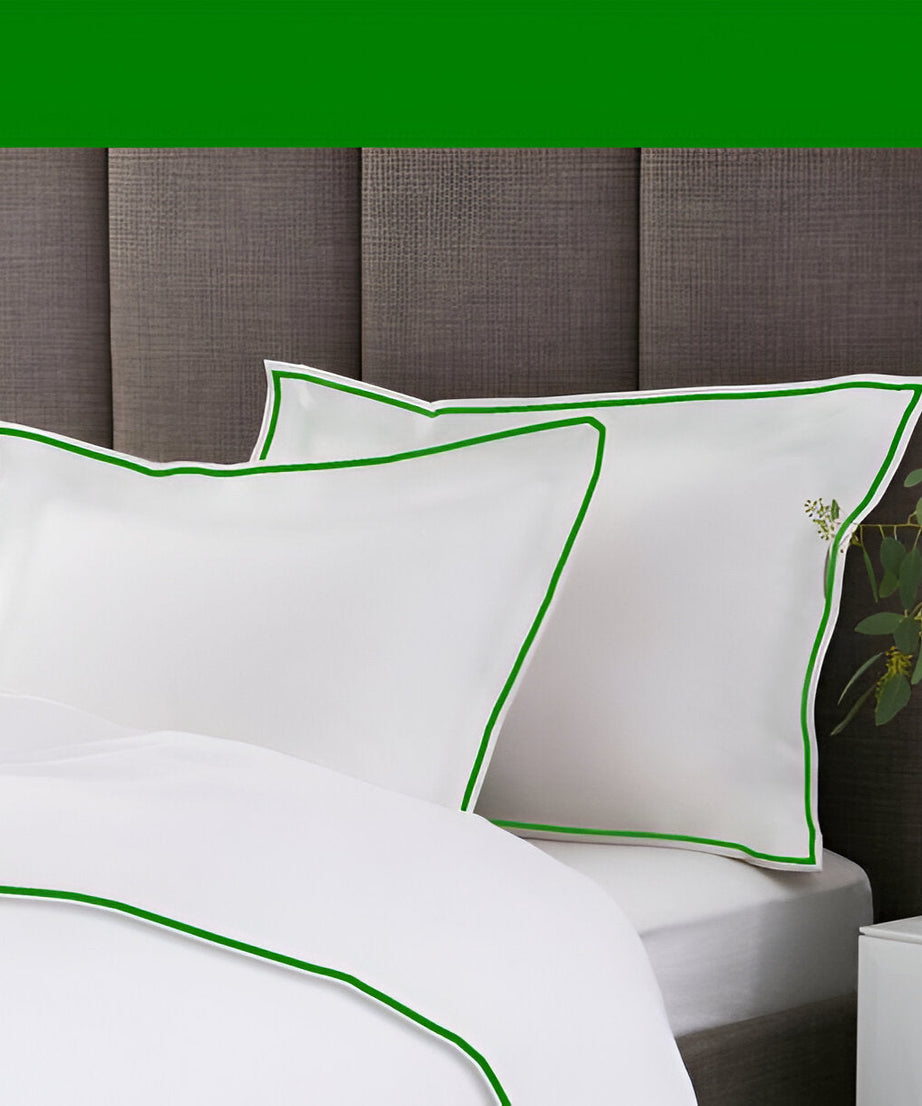 400TC Embroidery Cotton Sateen Solid Duvet Cover Set