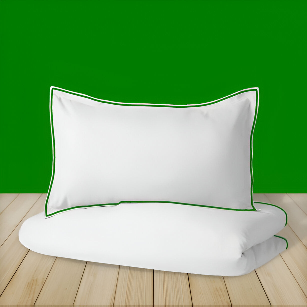 400TC Embroidery Cotton Sateen Solid Duvet Cover Set