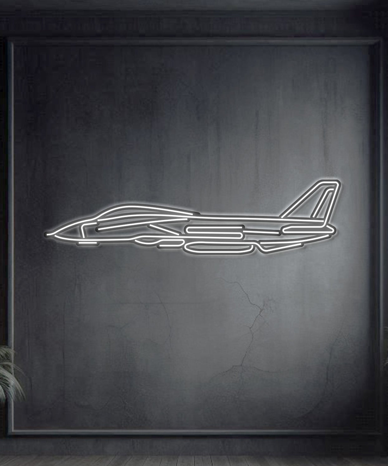 F-14 Tomcat Metall-Neon-Flugzeug Wandkunst – NCN0036