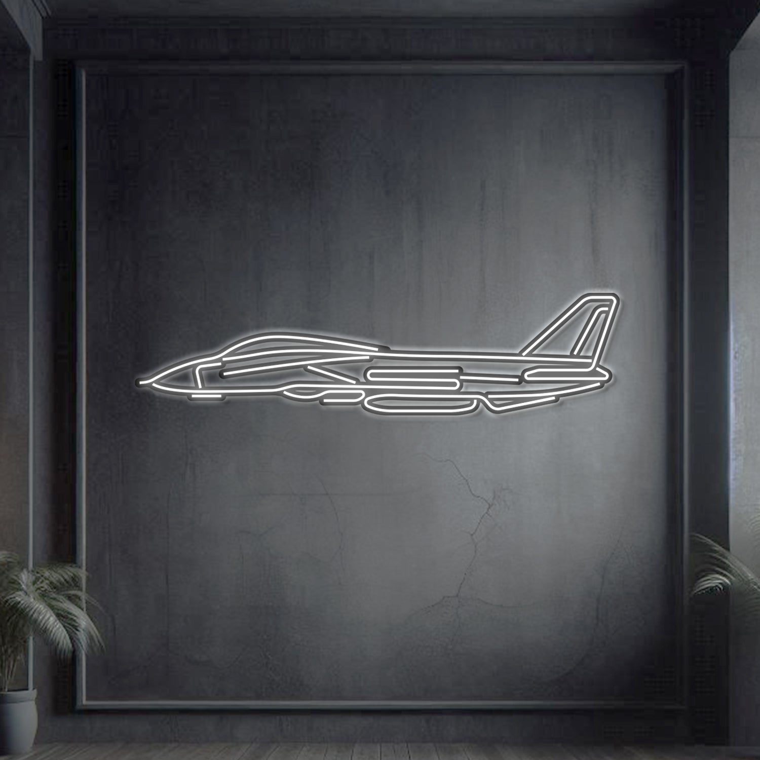 F-14 Tomcat Metall-Neon-Flugzeug Wandkunst – NCN0036