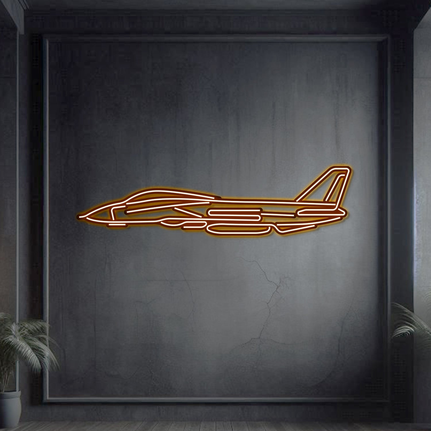 F-14 Tomcat Metall-Neon-Flugzeug Wandkunst – NCN0036