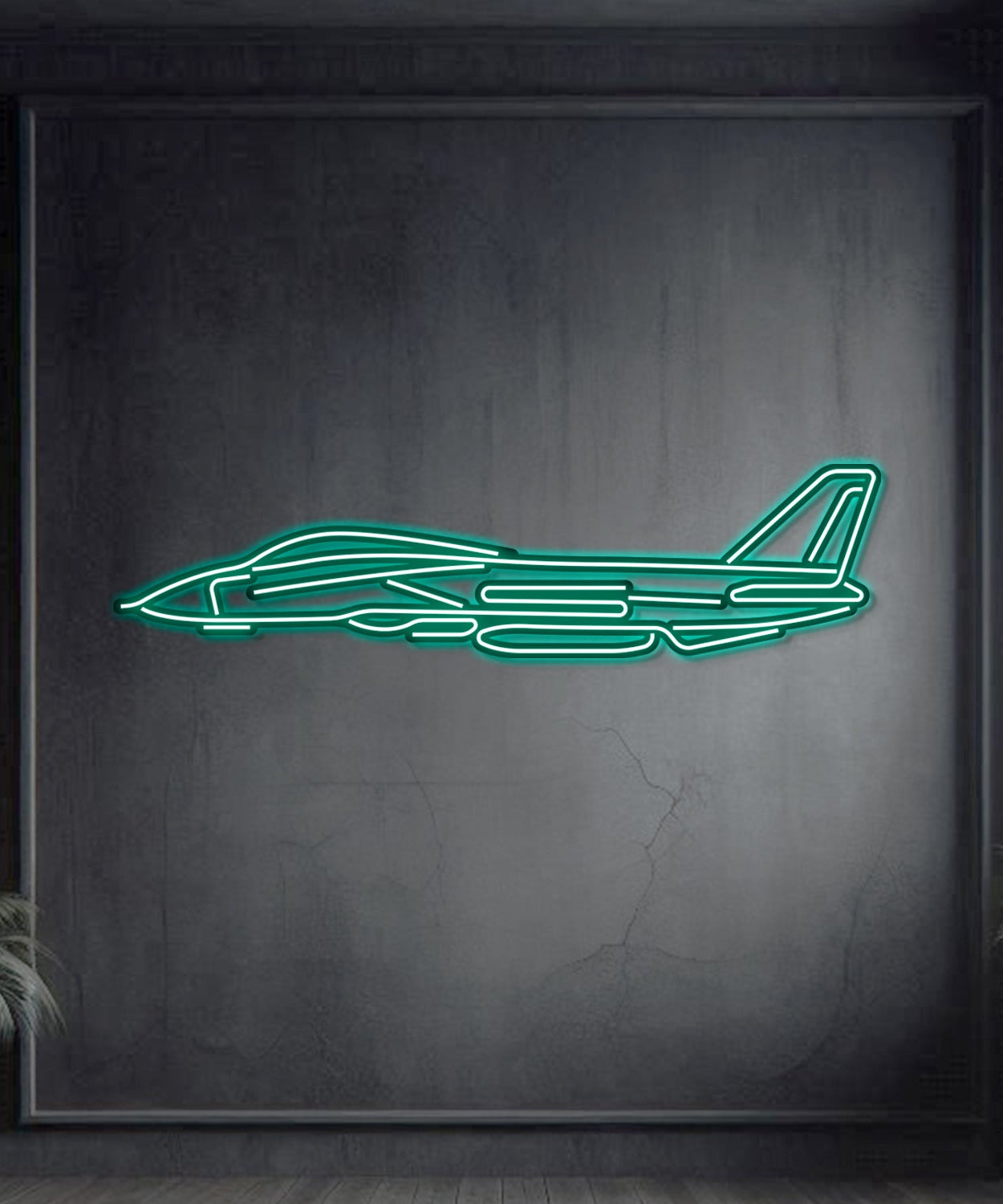 F-14 Tomcat Metall-Neon-Flugzeug Wandkunst – NCN0036