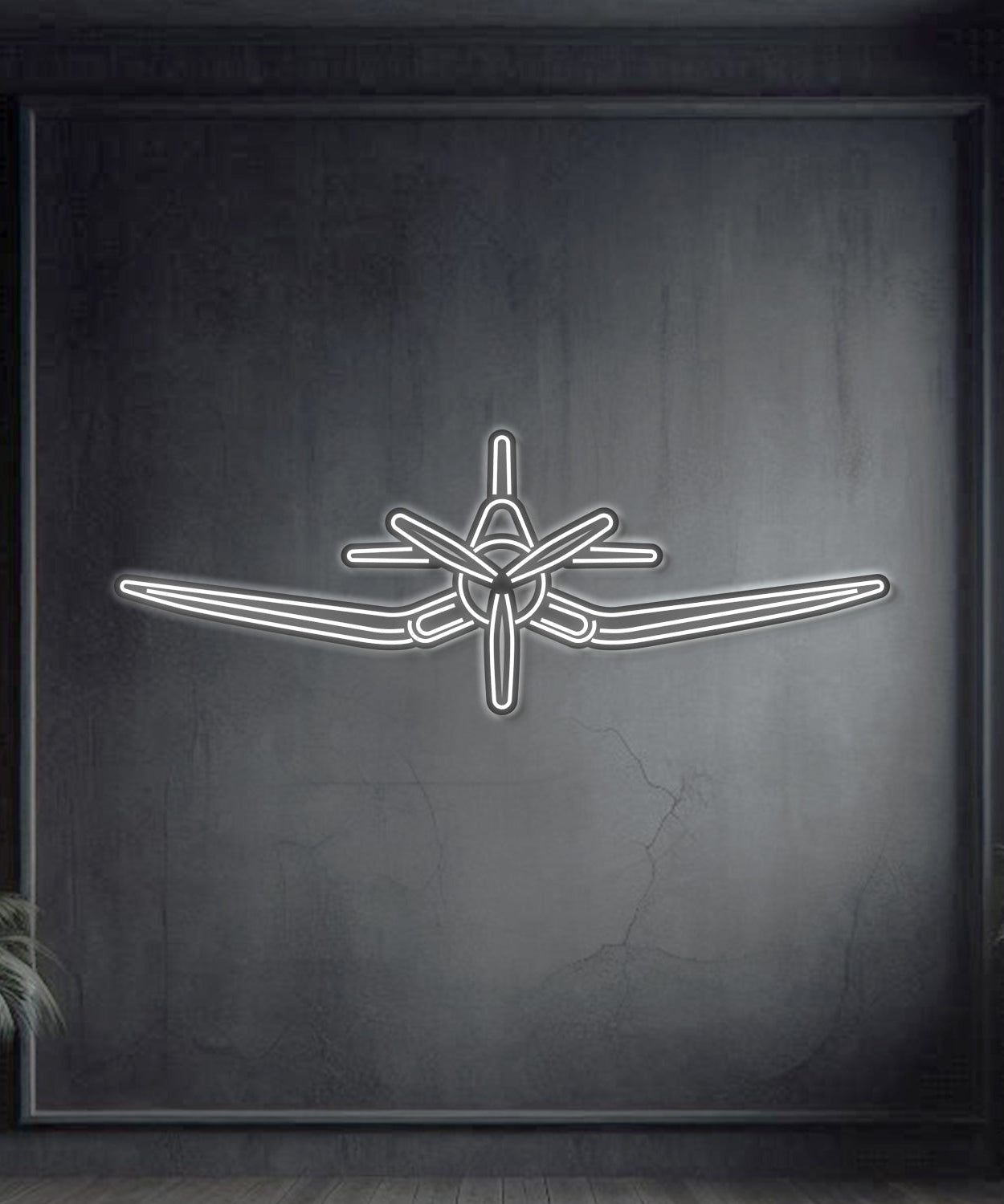 F4U Corsair Front Metall Neon Flugzeug Wandkunst - NCN0035