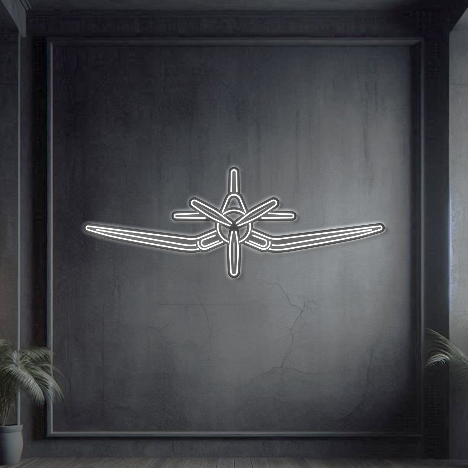 F4U Corsair Front Metall Neon Flugzeug Wandkunst - NCN0035