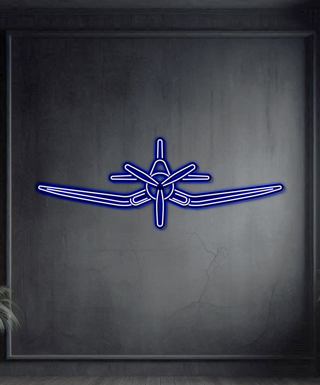 F4U Corsair Front Metall Neon Flugzeug Wandkunst - NCN0035