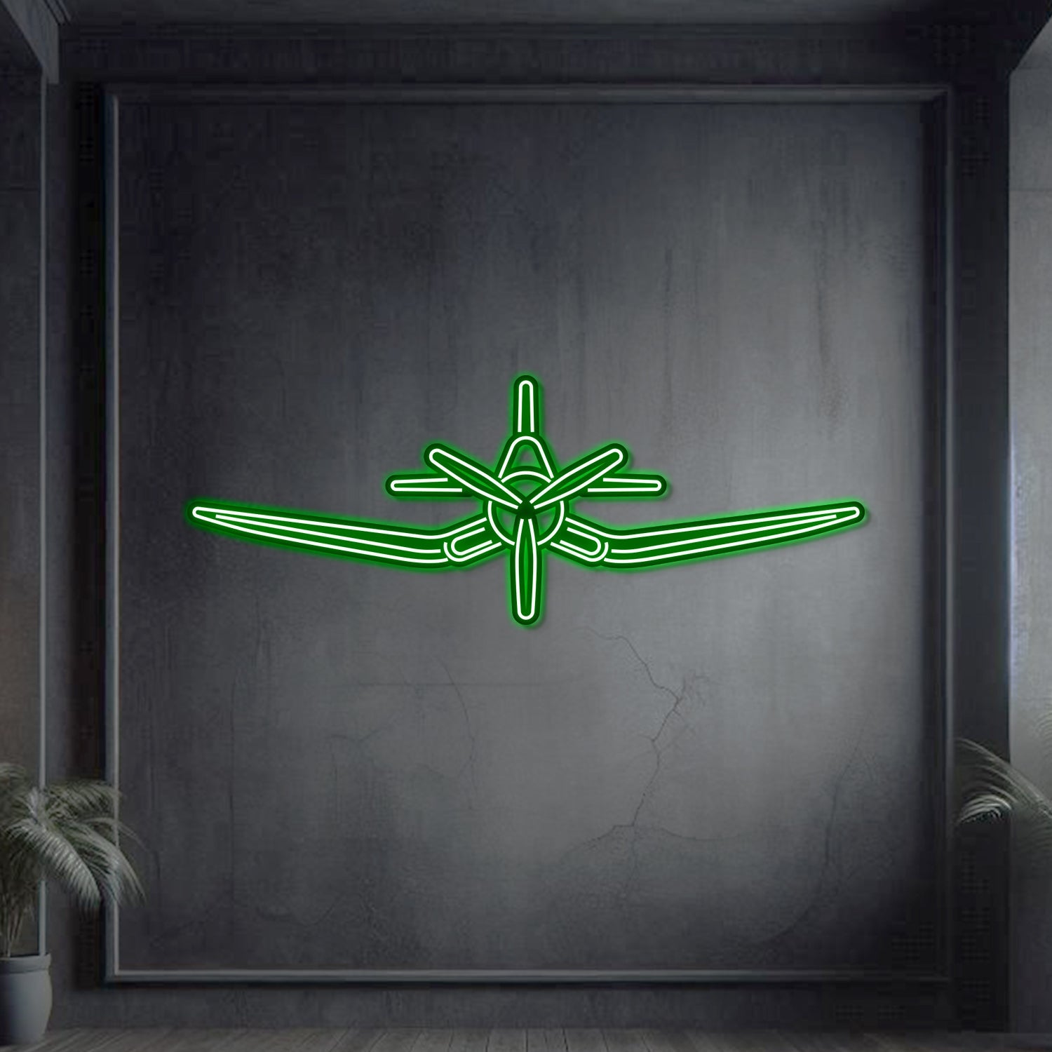 F4U Corsair Front Metall Neon Flugzeug Wandkunst - NCN0035