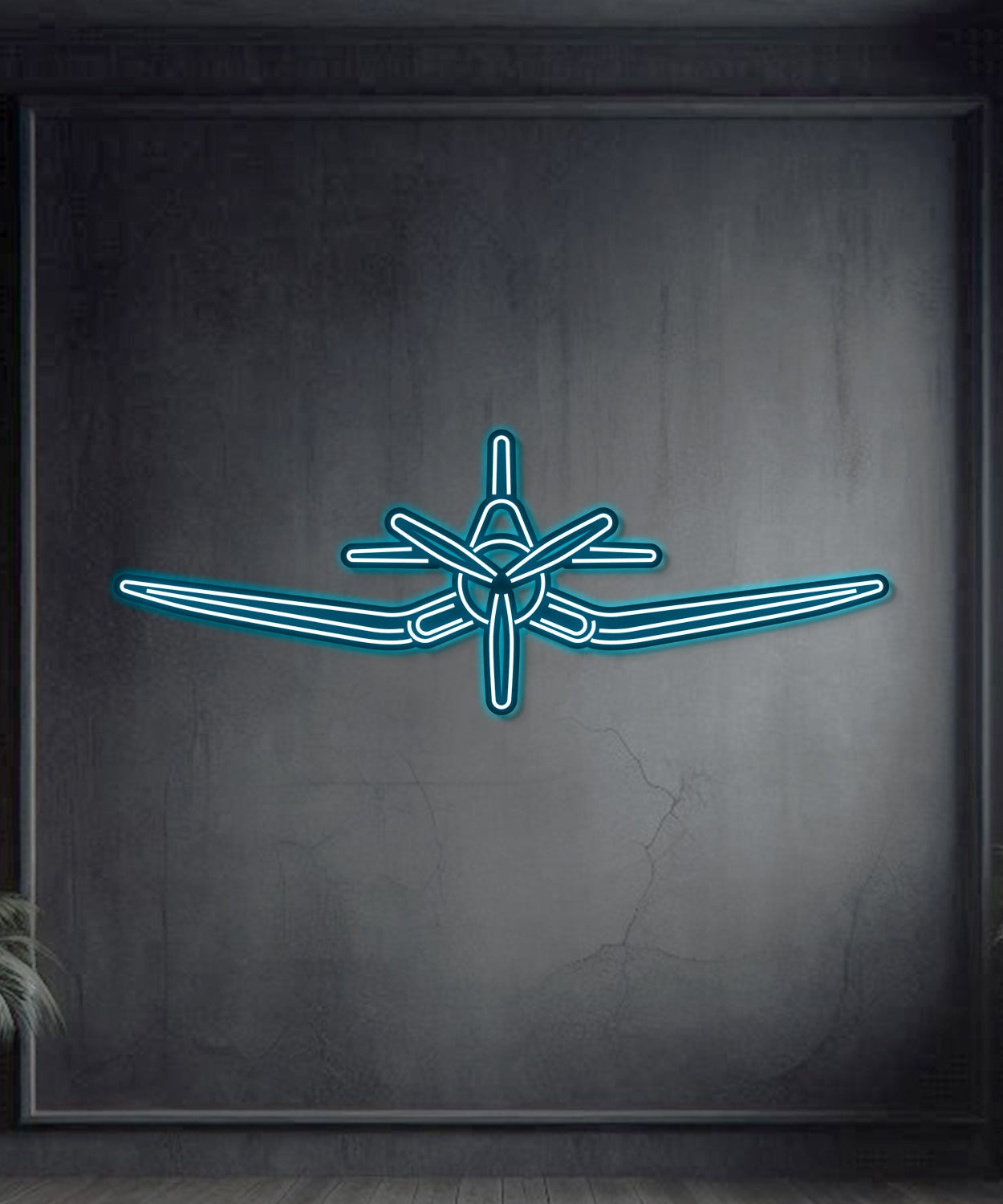 F4U Corsair Front Metall Neon Flugzeug Wandkunst - NCN0035