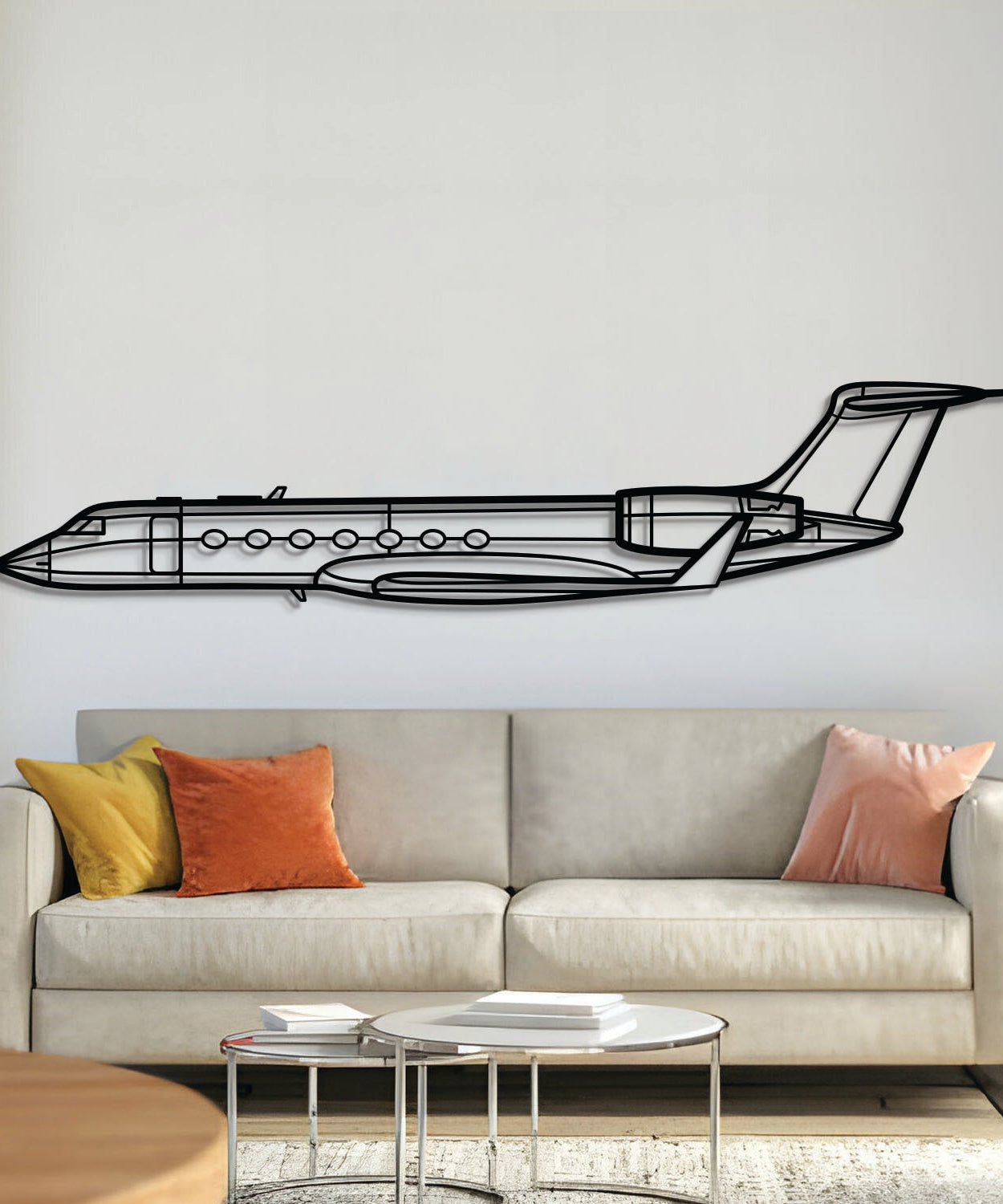 G550 Metallflugzeug Wandkunst - NCP0089