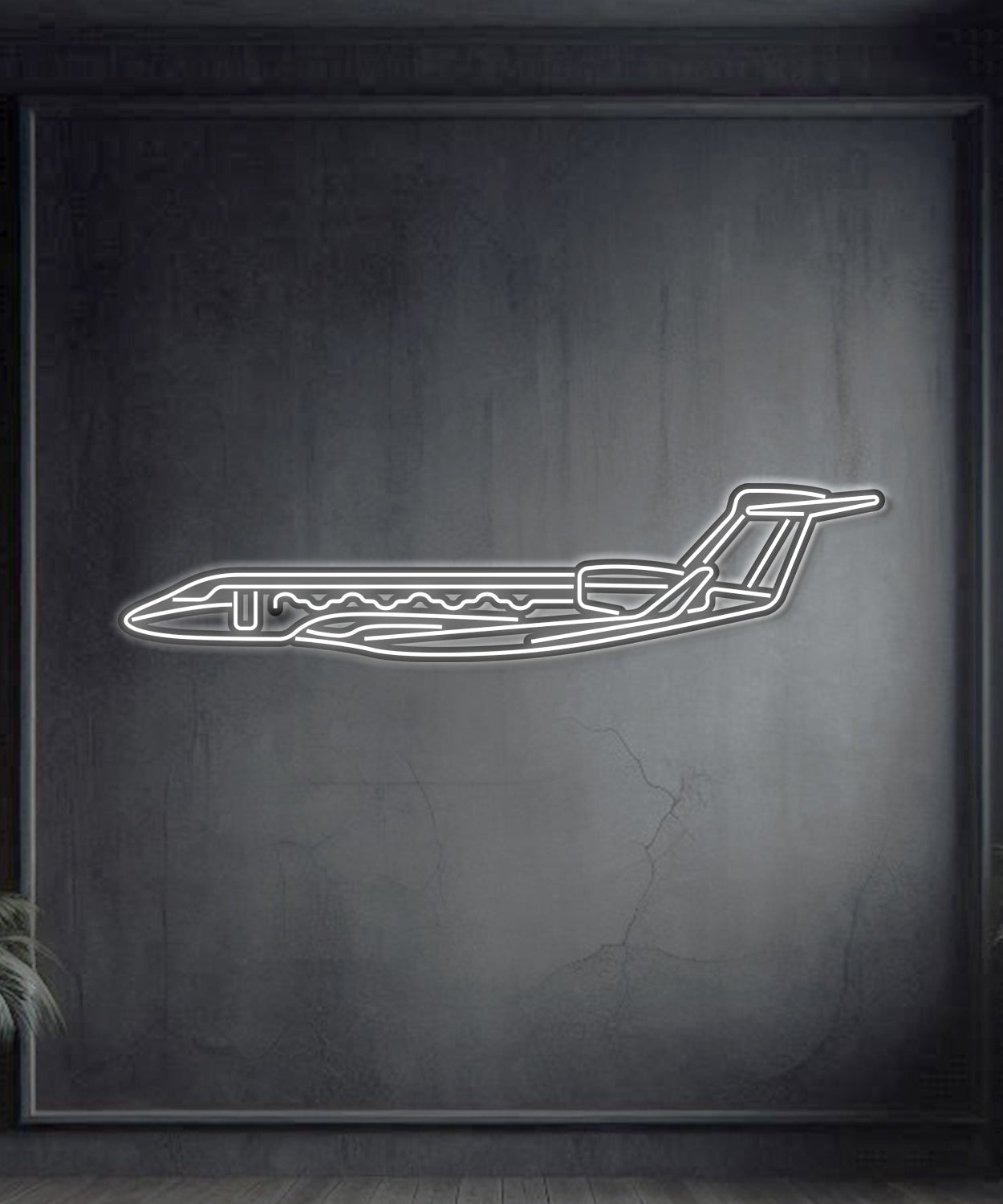 G650 Metall-Neon-Flugzeug Wandkunst - NCN0047