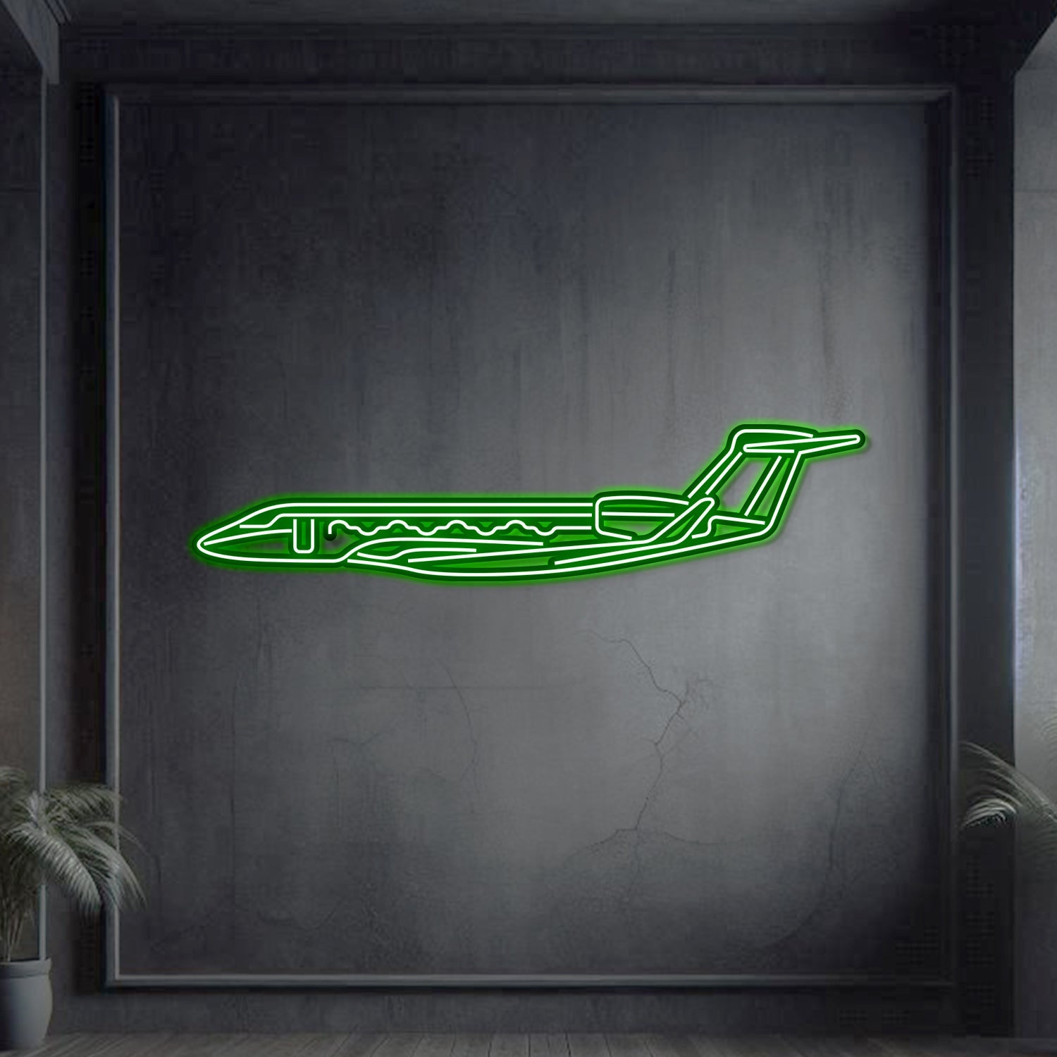 G650 Metall-Neon-Flugzeug Wandkunst - NCN0047