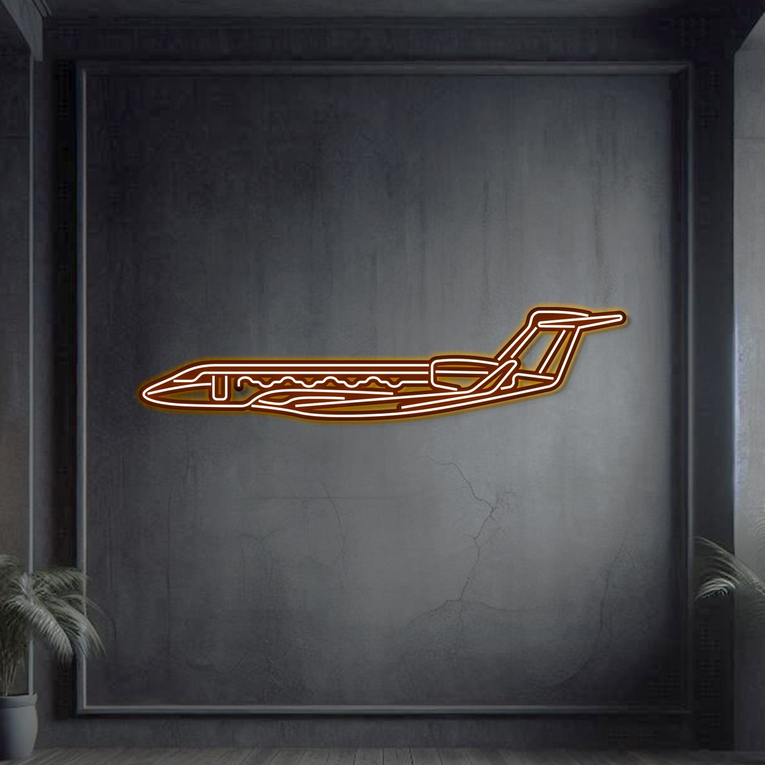 G650 Metall-Neon-Flugzeug Wandkunst - NCN0047