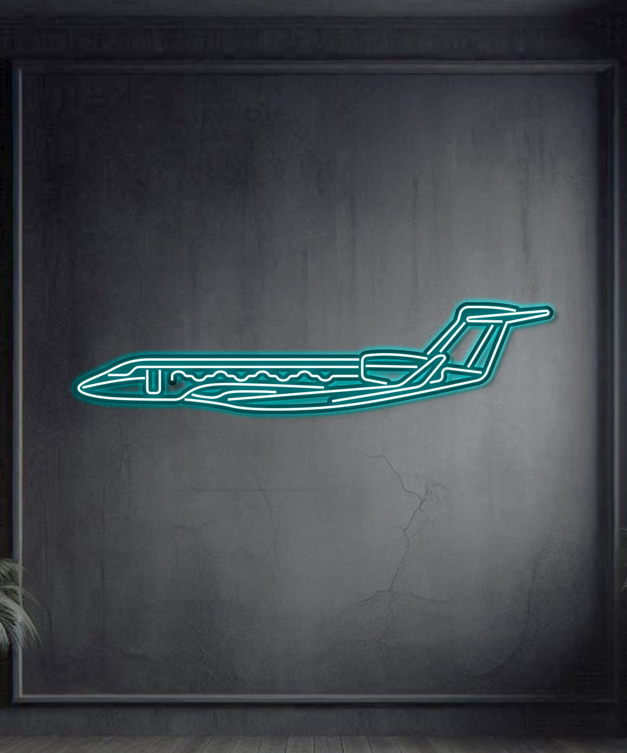 G650 Metall-Neon-Flugzeug Wandkunst - NCN0047