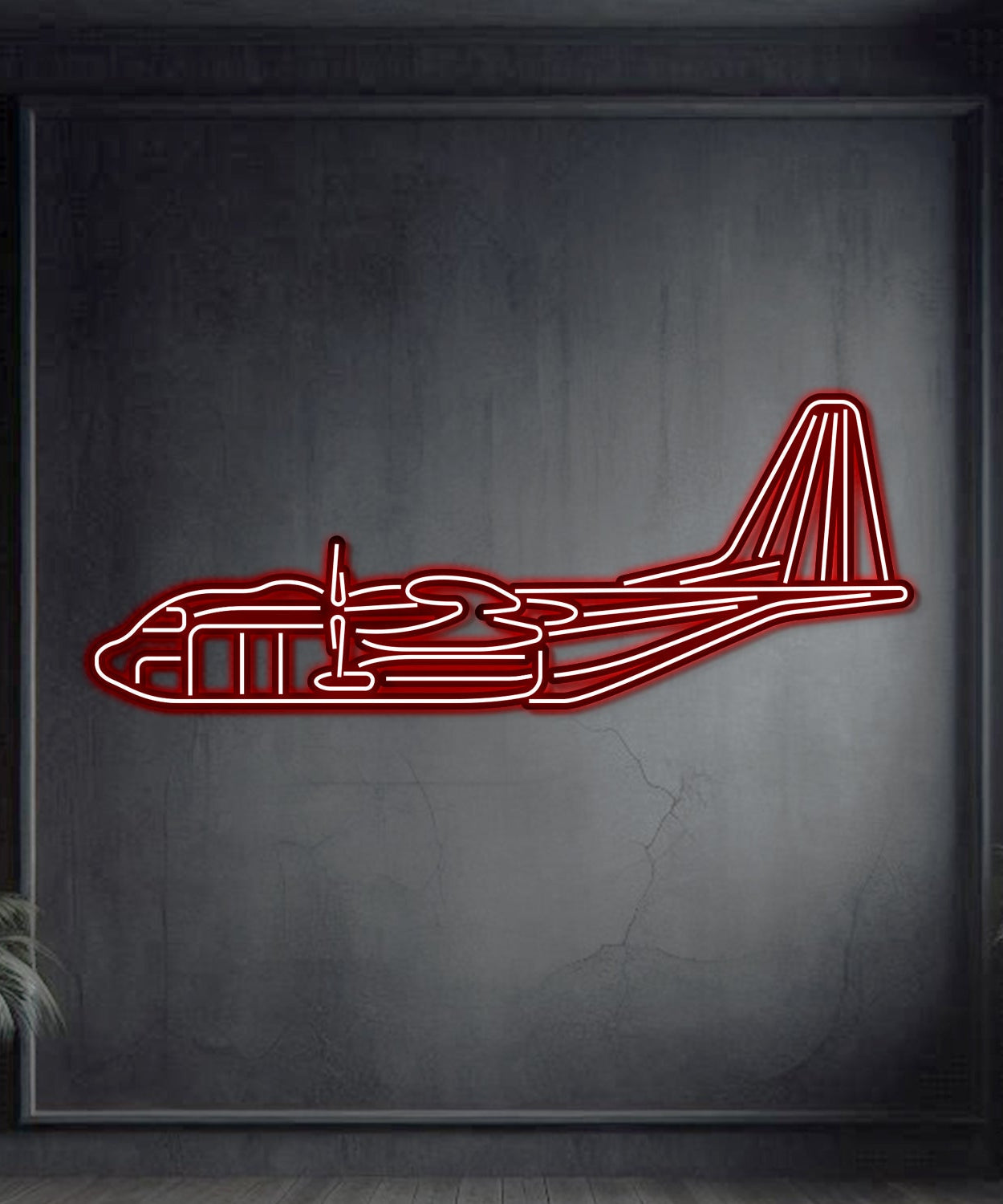 AC-130J Ghostrider Metall-Neon-Flugzeug Wandkunst - NCN0011